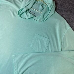 Poncho Outdoors Mens 3XL Mint Green Sun Hoodie Recycled Blend Long Sleeve Snaps